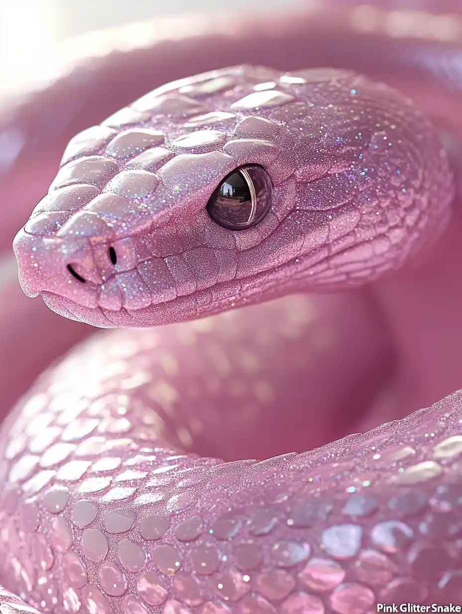 3D Pink Glitter Snake
