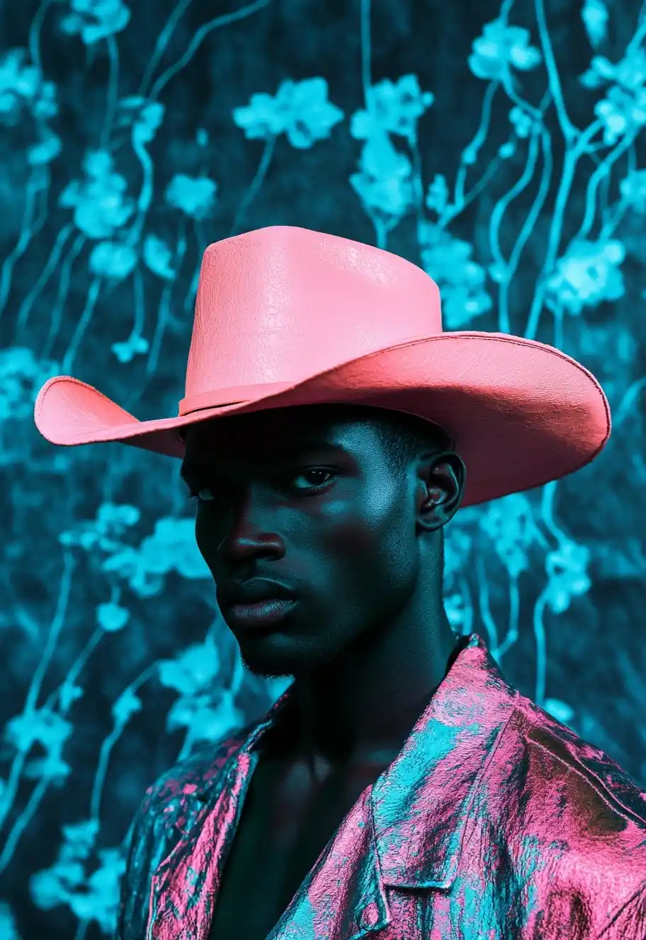 Mysterious Cowboy in Teal