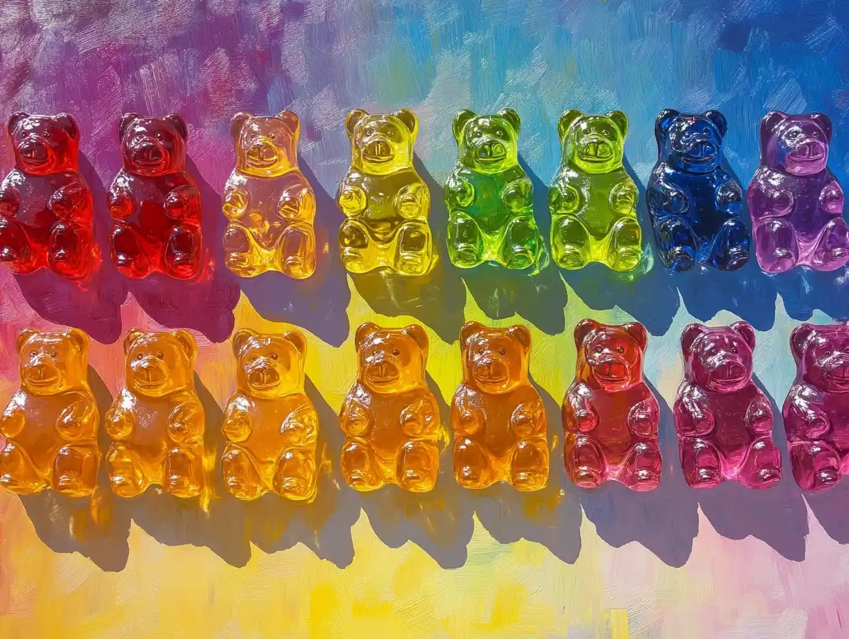 Glass Gummy Bears Pointillism