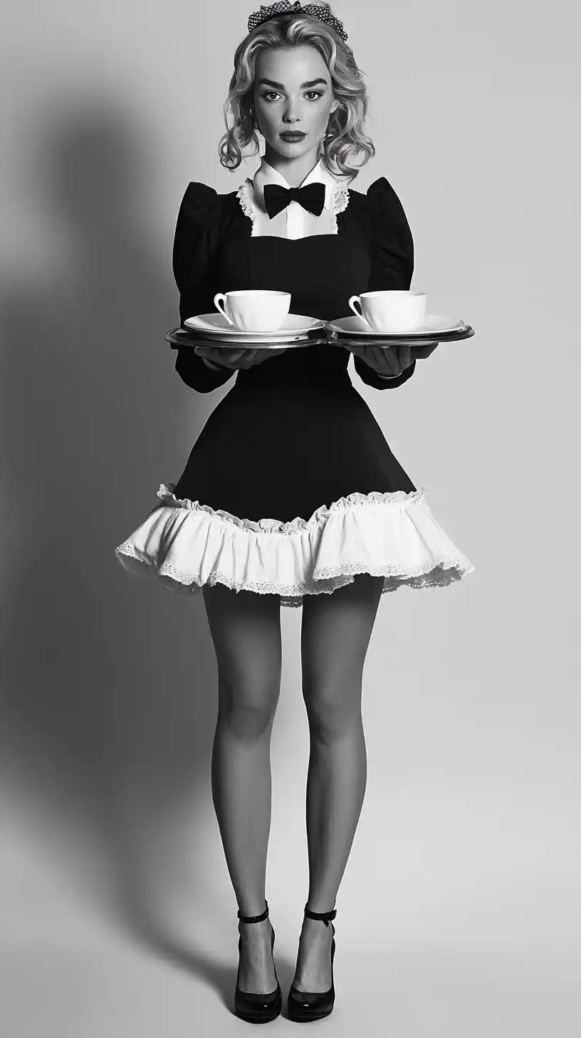 Elegant Maid Serving Coffee