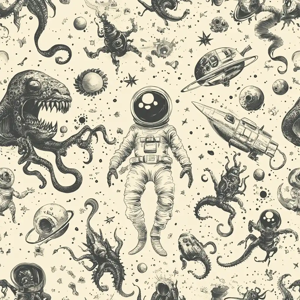 Retro Space Wallpaper Design