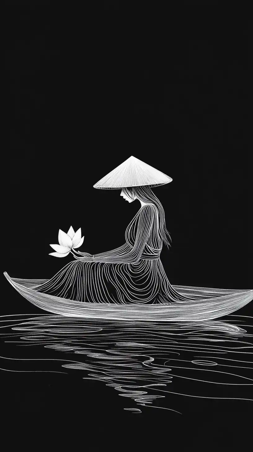 Abstract Vietnamese Woman Illustration