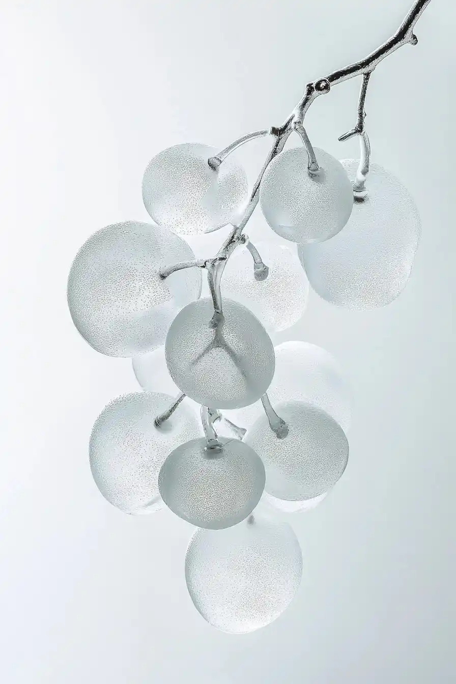 Frosted Glass Grapes Sculpture