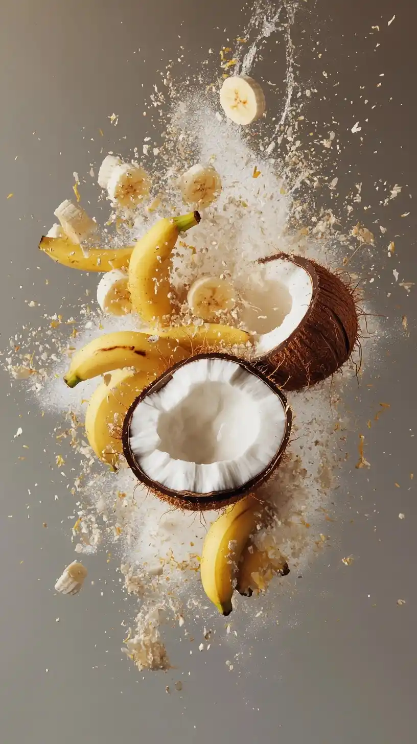 Hyper-Realistic Coconut Banana Burst