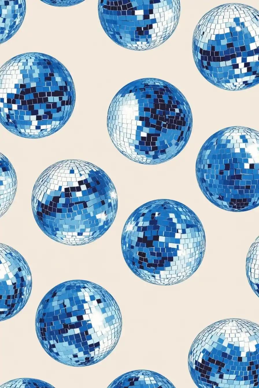 Blue Disco Balls Pattern