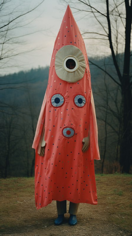 Surreal Oversized-Head Figure Jodorowsky 35mm Style