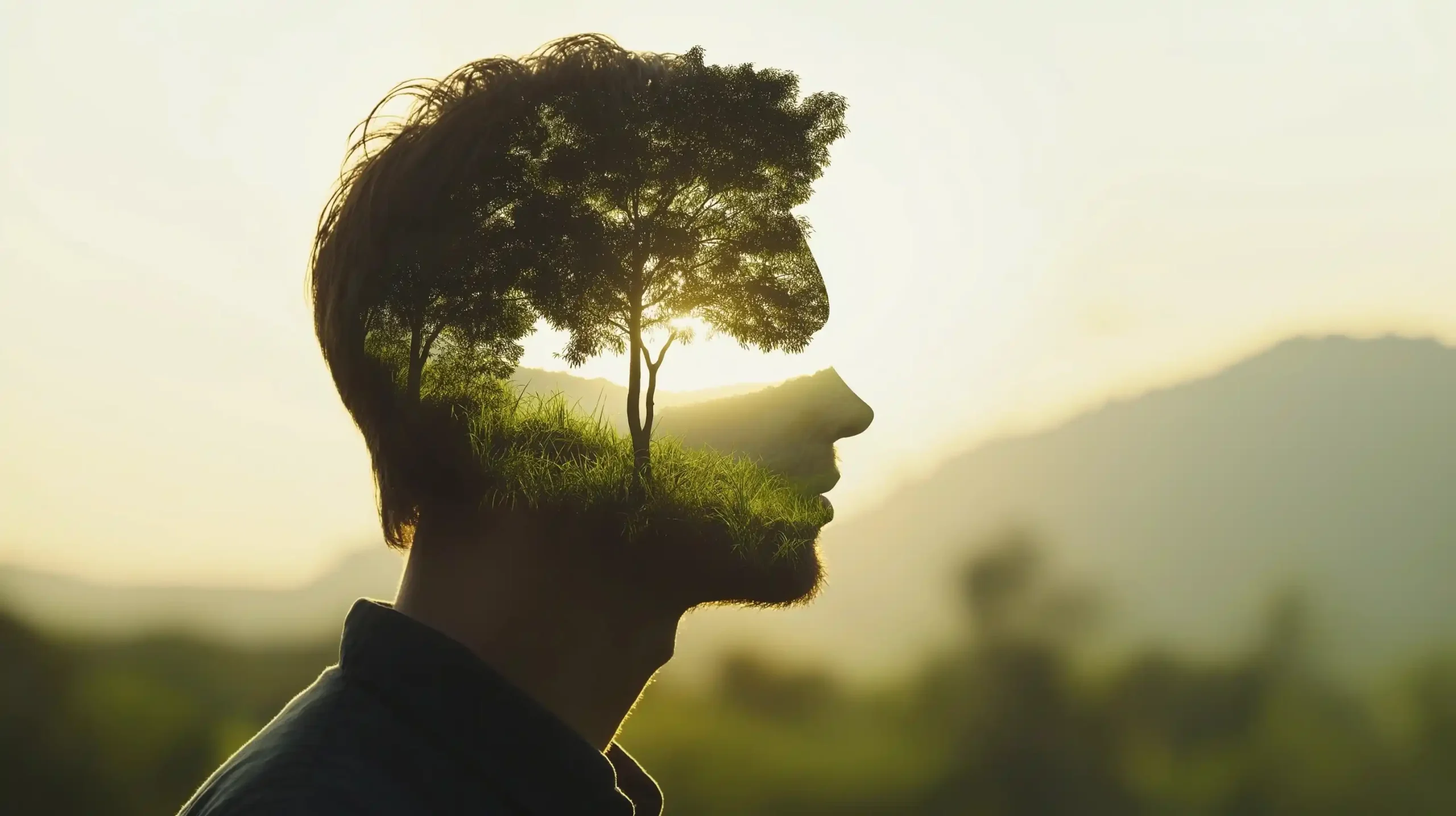Silhouette Body in Forest