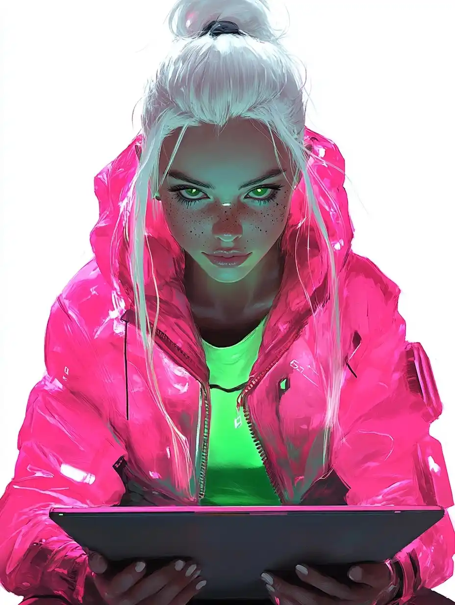 Futuristic Heroine in Neon