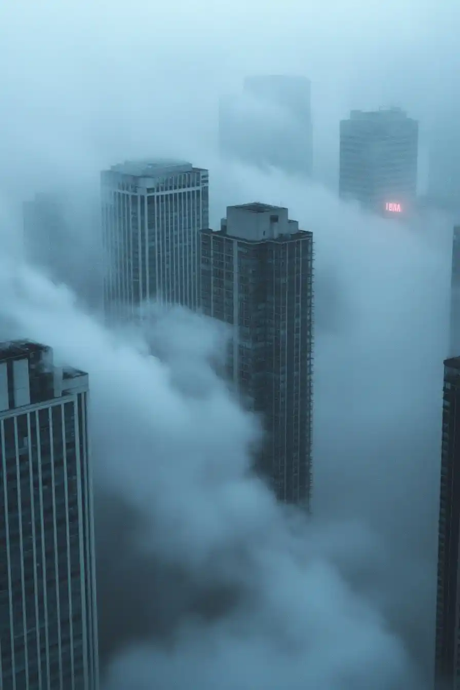 Skyscrapers in Morning Fog