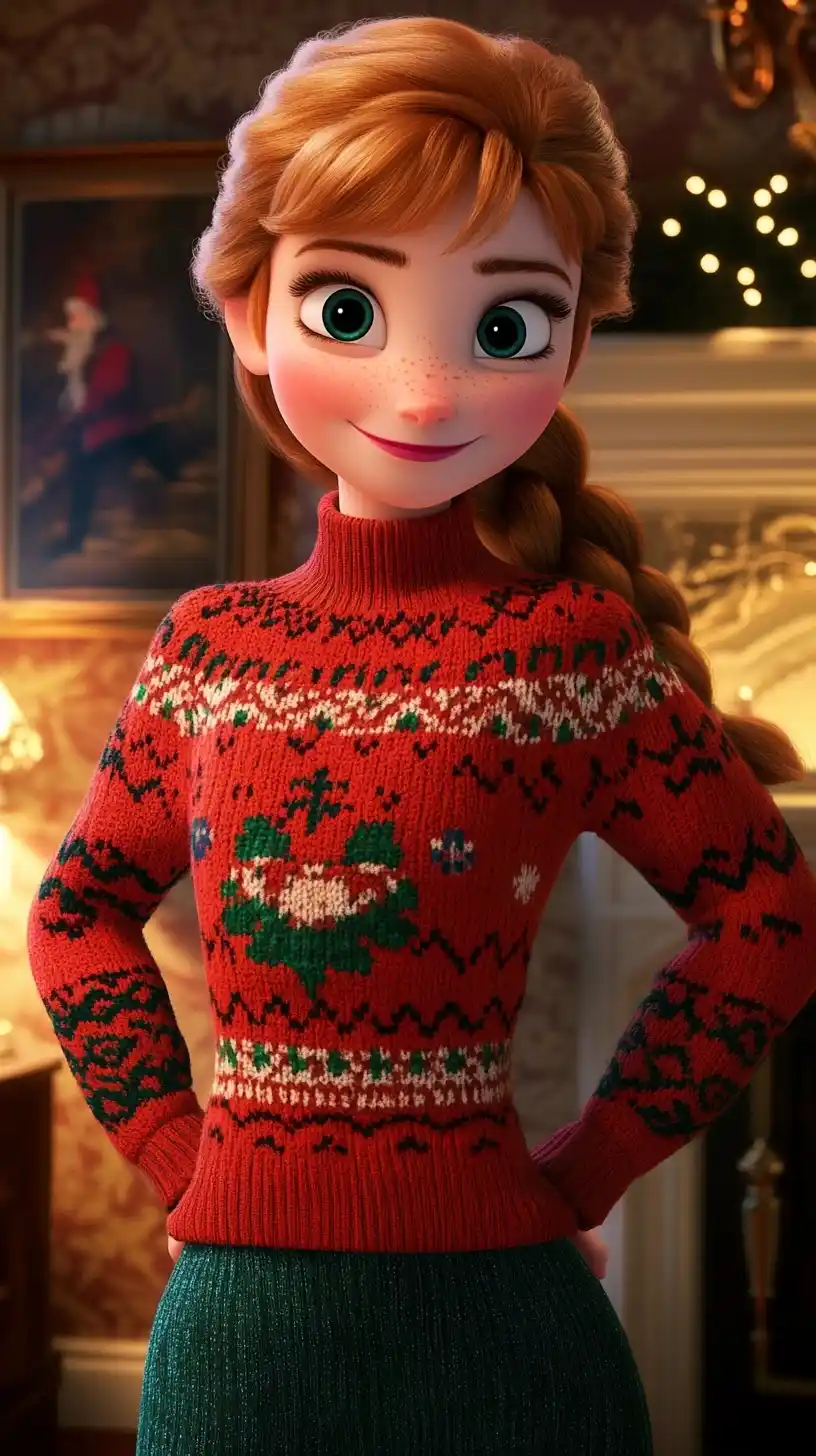 Anna in Christmas Sweater Portrait