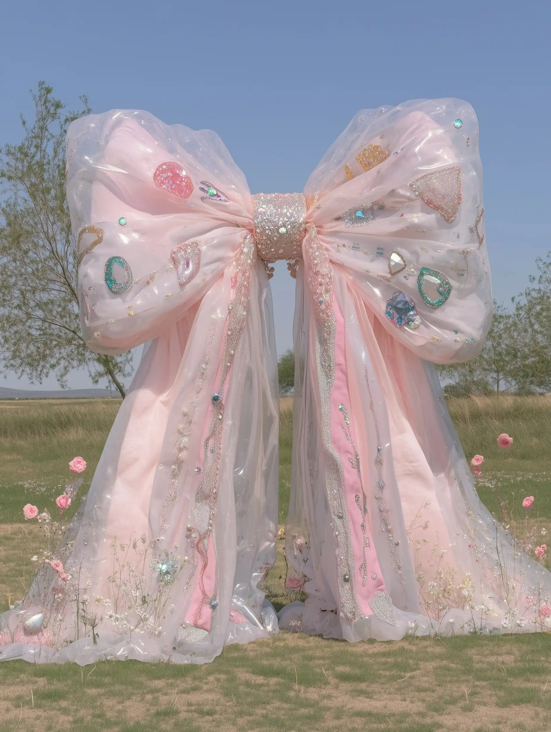 Luxurious Fabric Bow Sculpture