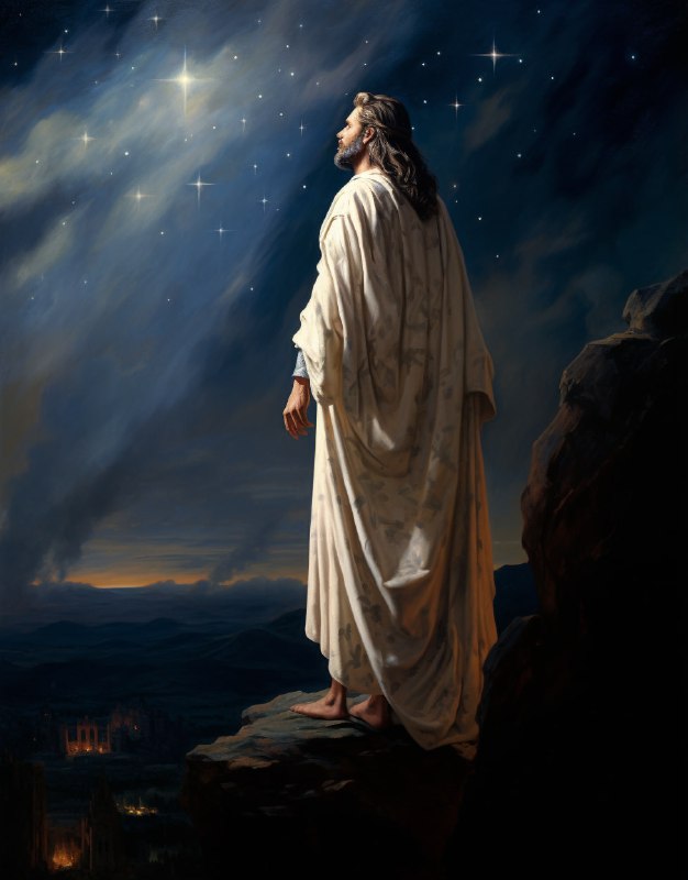 Prophet Samuel Gazing at Starry Heavens Oil Painting