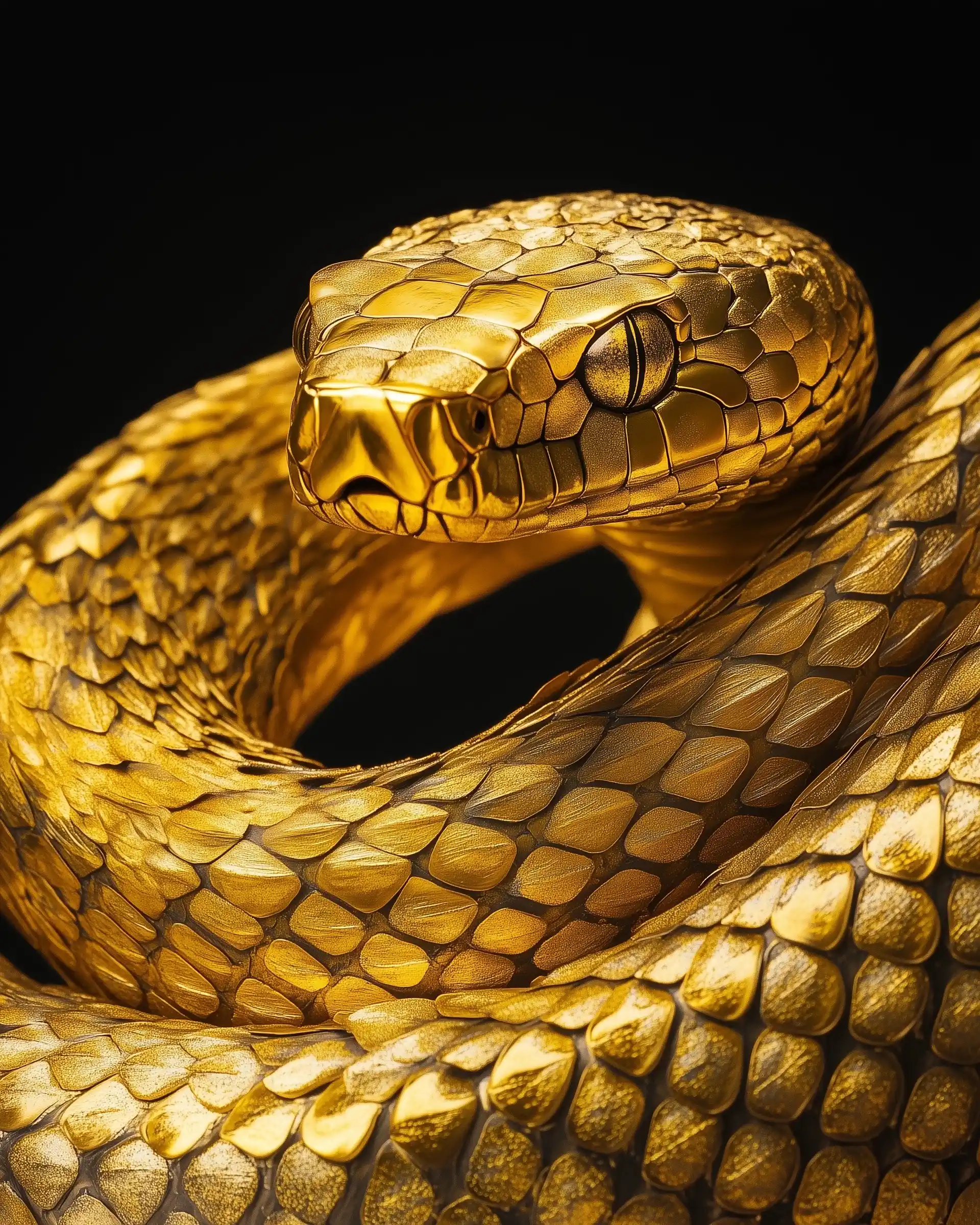 Golden Snake on Black