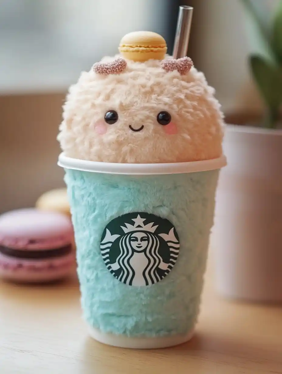 Furry Latte Cup Illustration