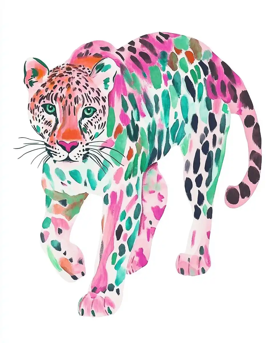 Fauvist Leopard Illustration