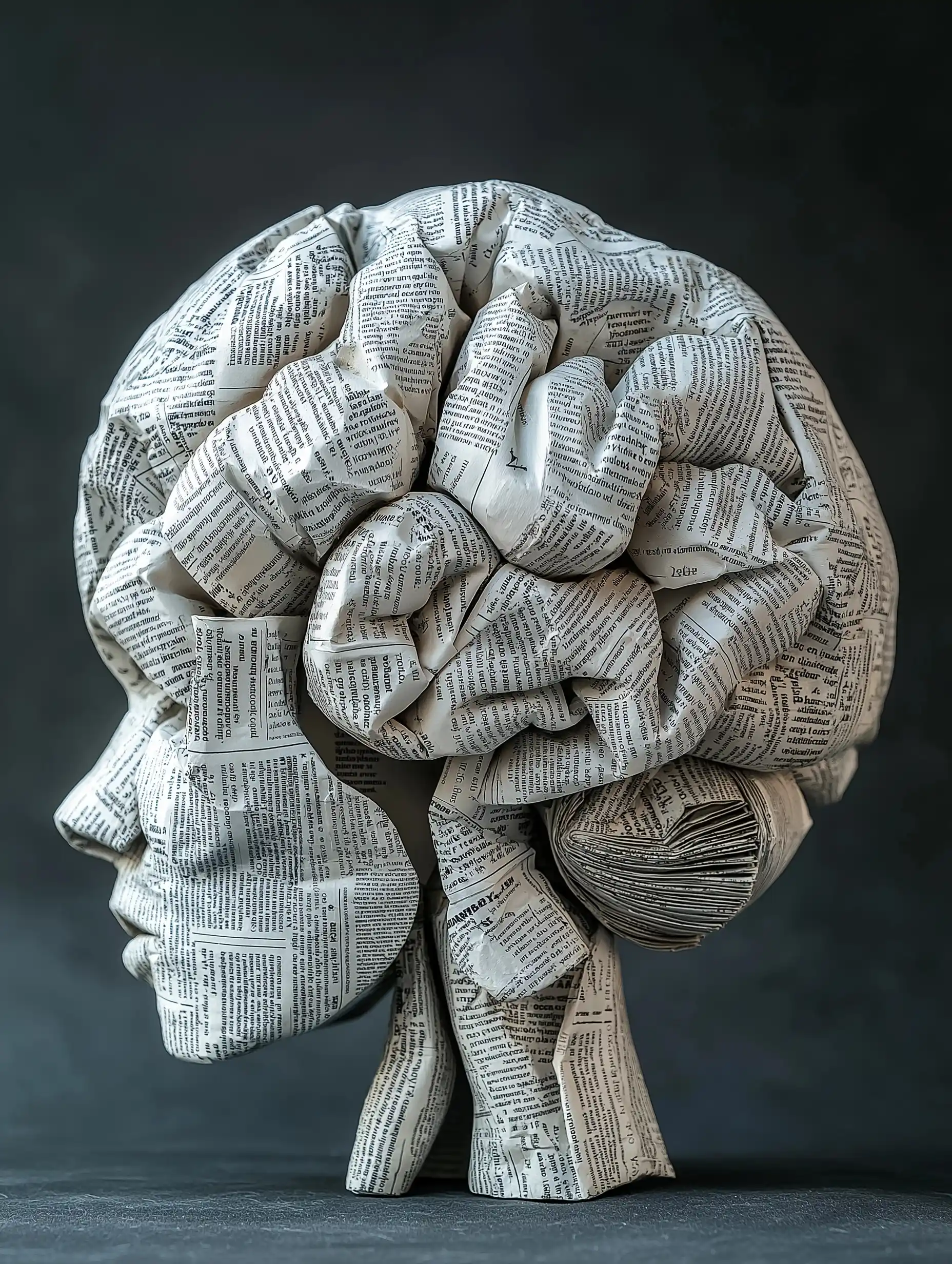 Colorful Newspaper Brain Art