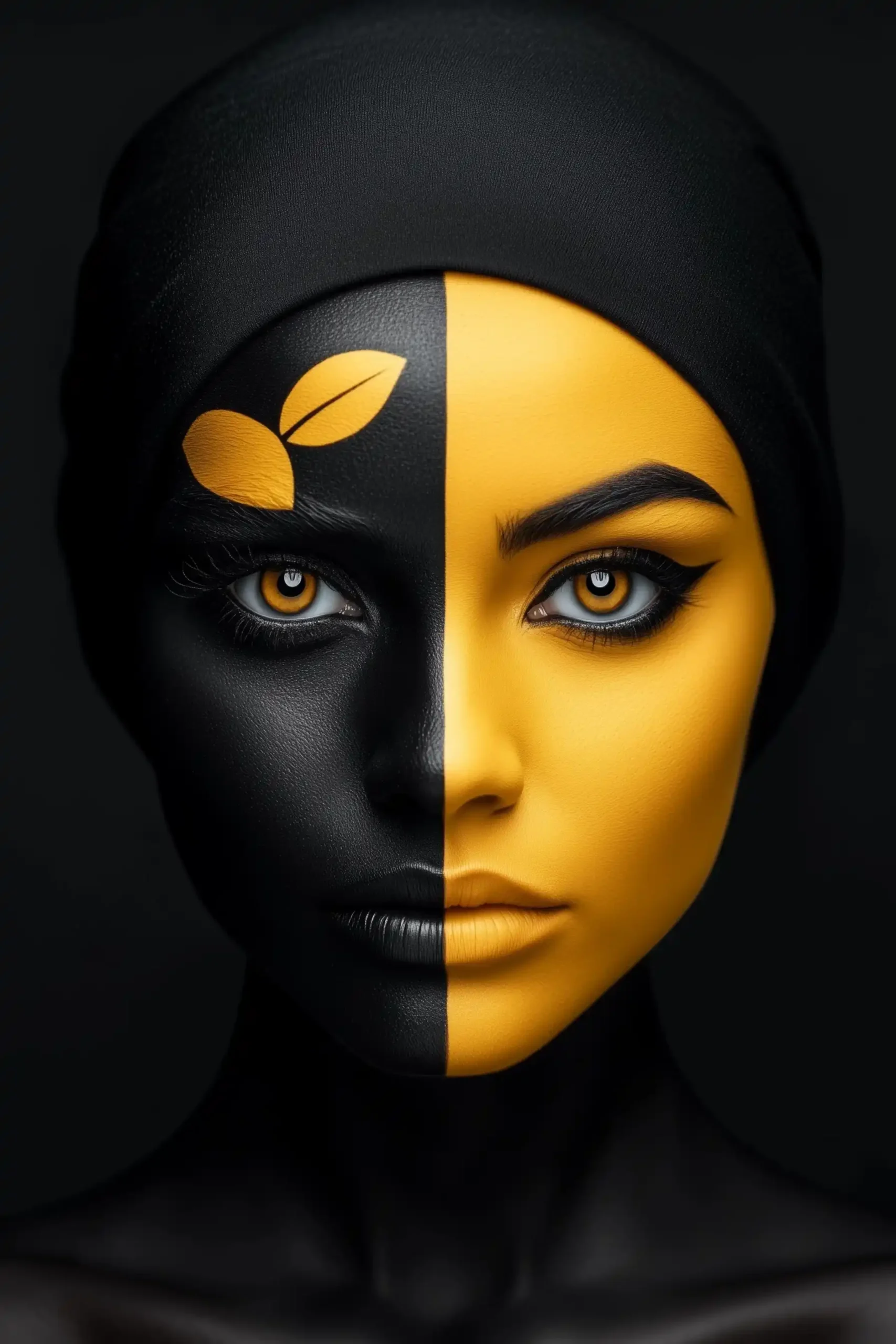Minimalist Yellow and Black Face