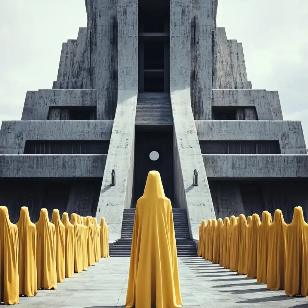 Brutalist Sculptures in Noir