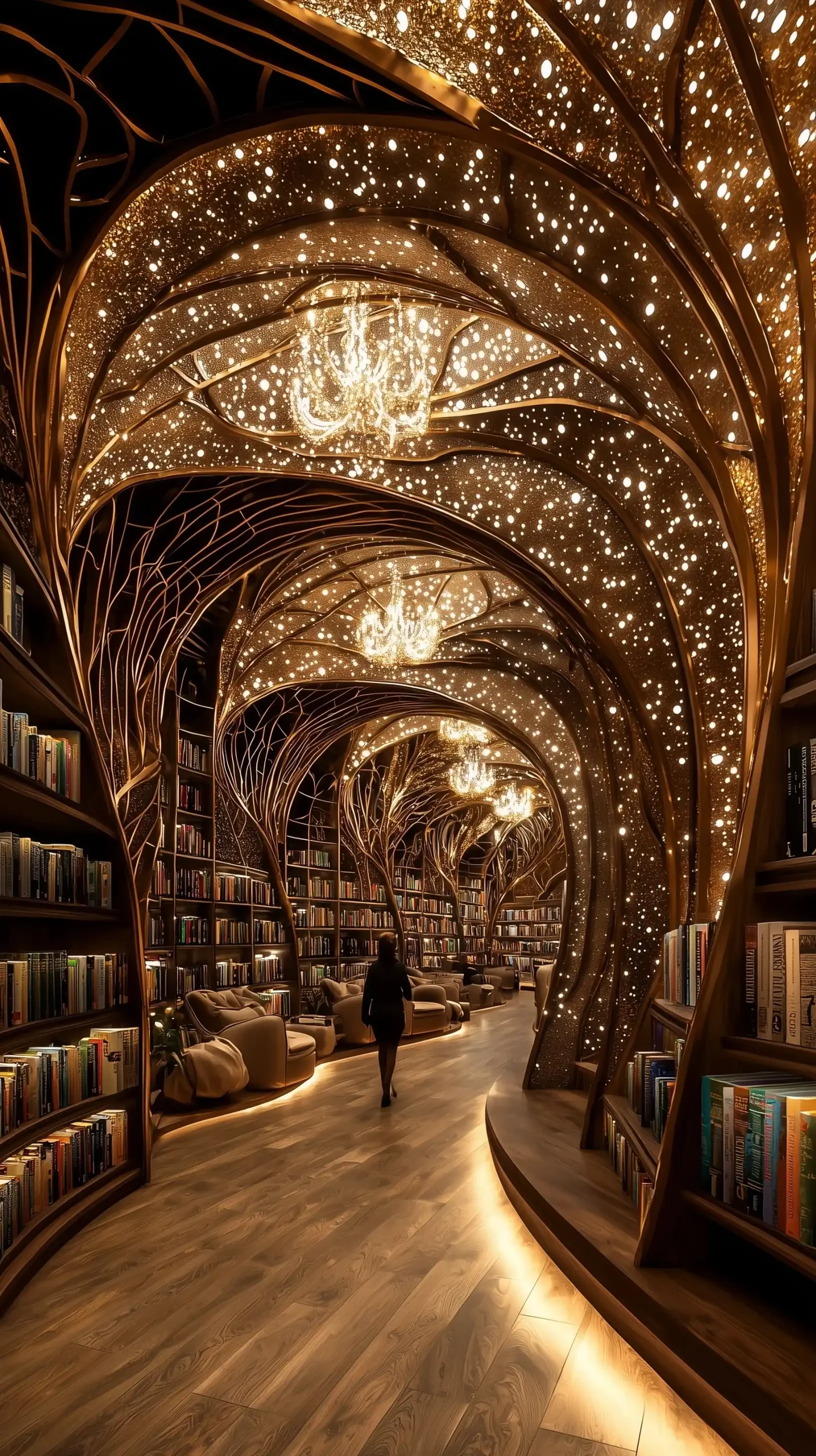 Photorealistic Bookstore Exploration