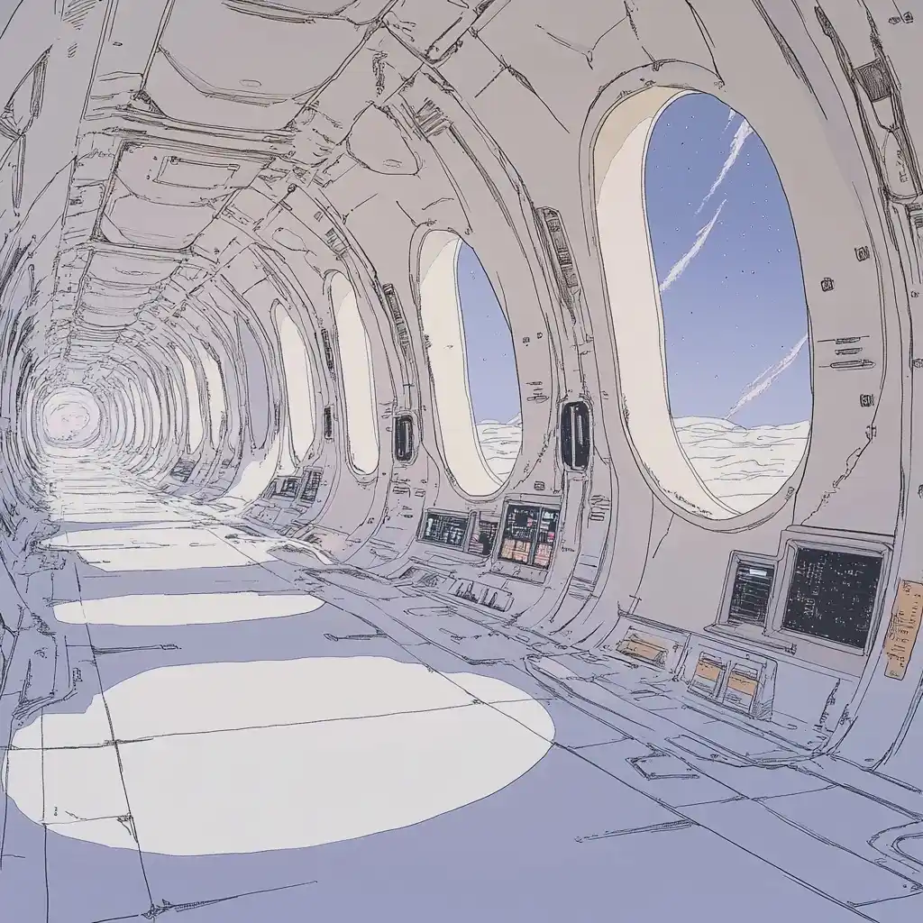 Futuristic Spaceship Interior View