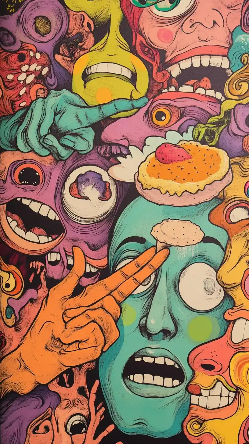 Surreal Faces on Wallpaper