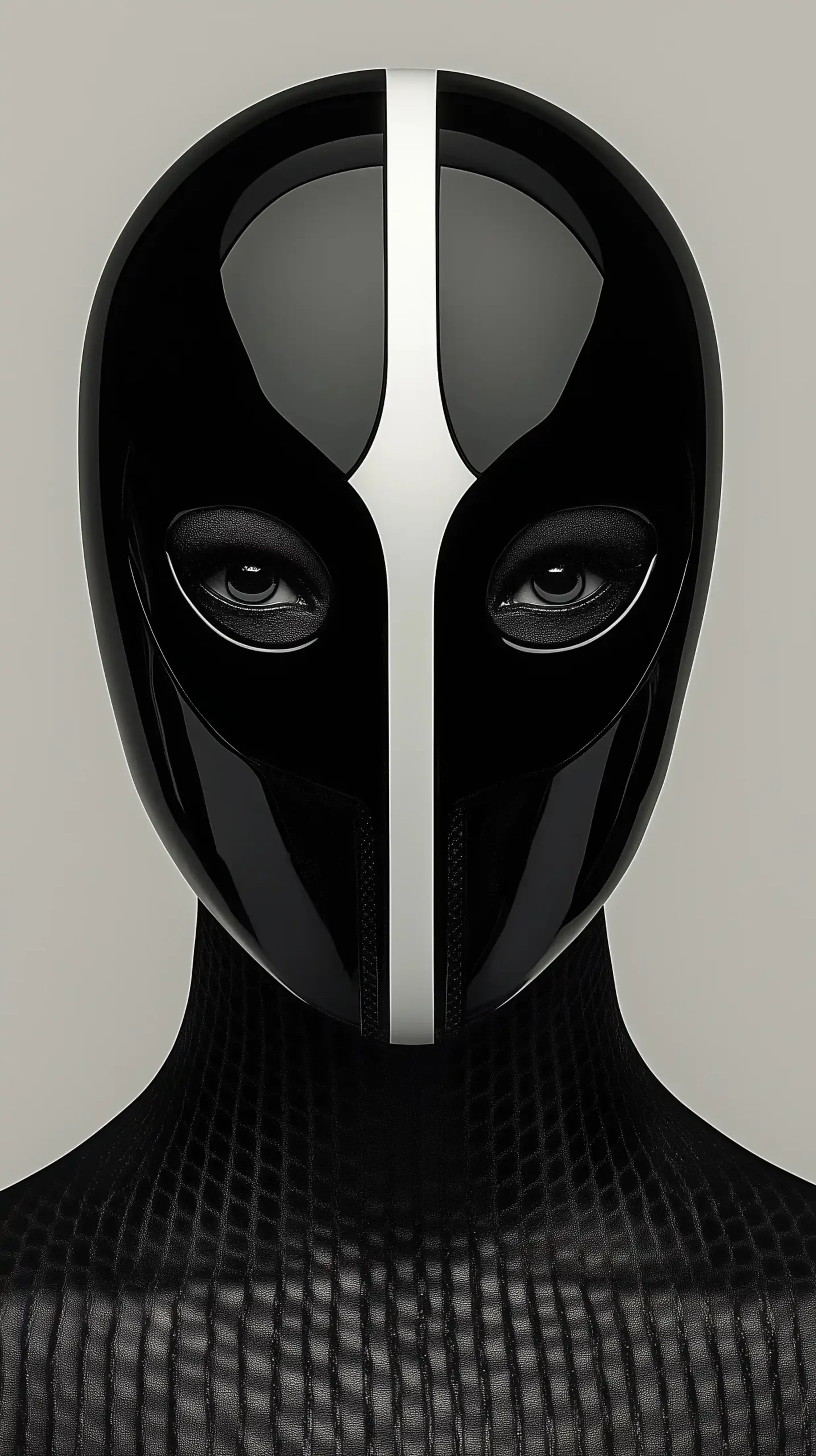 Glossy Black and White Face