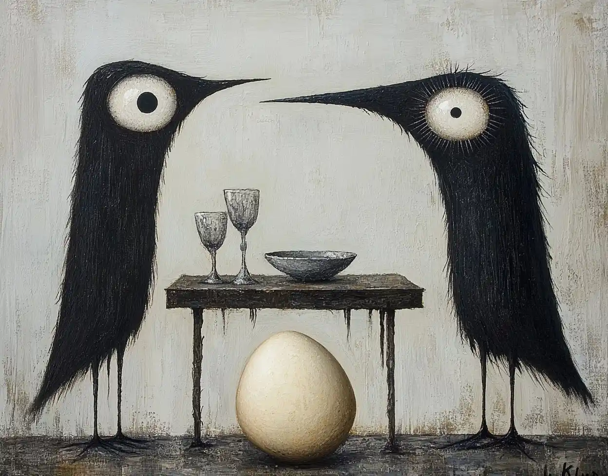 Surreal Egg and Eyes