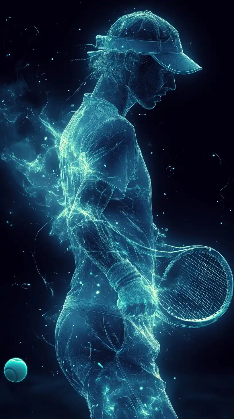 Neon Tennis Player Abstract