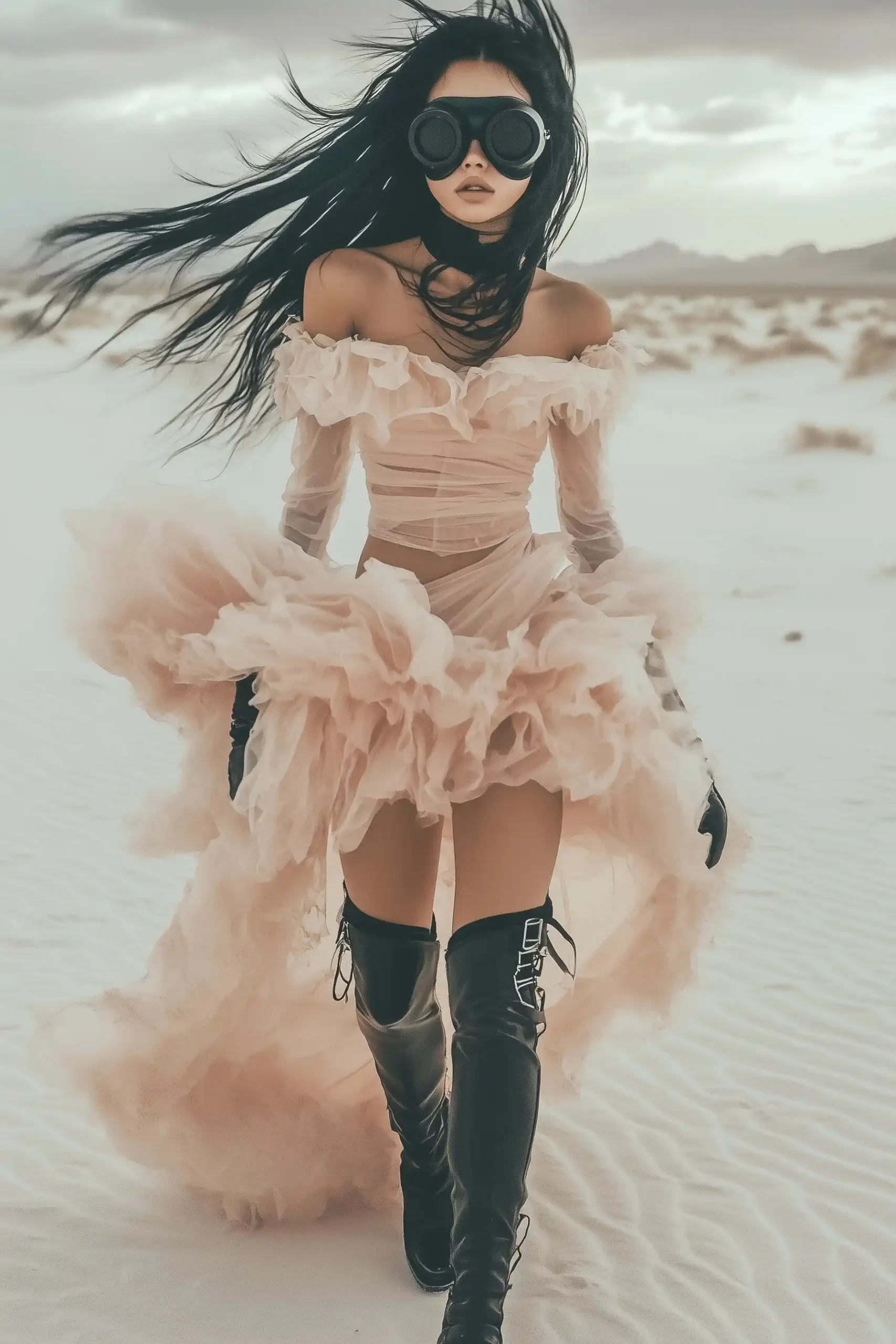 Dystopian Woman in Desert
