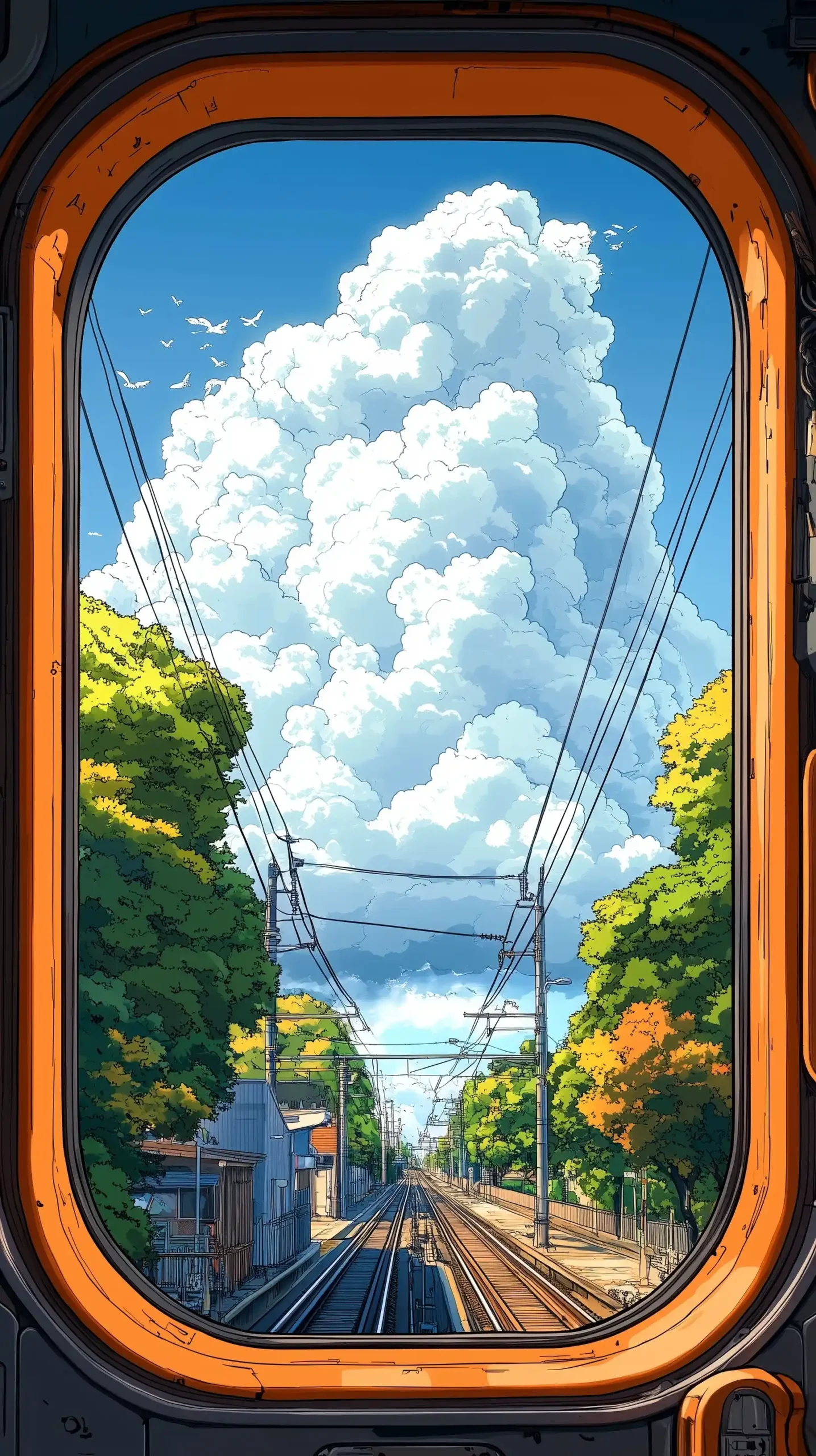 Anime Train Window Scene