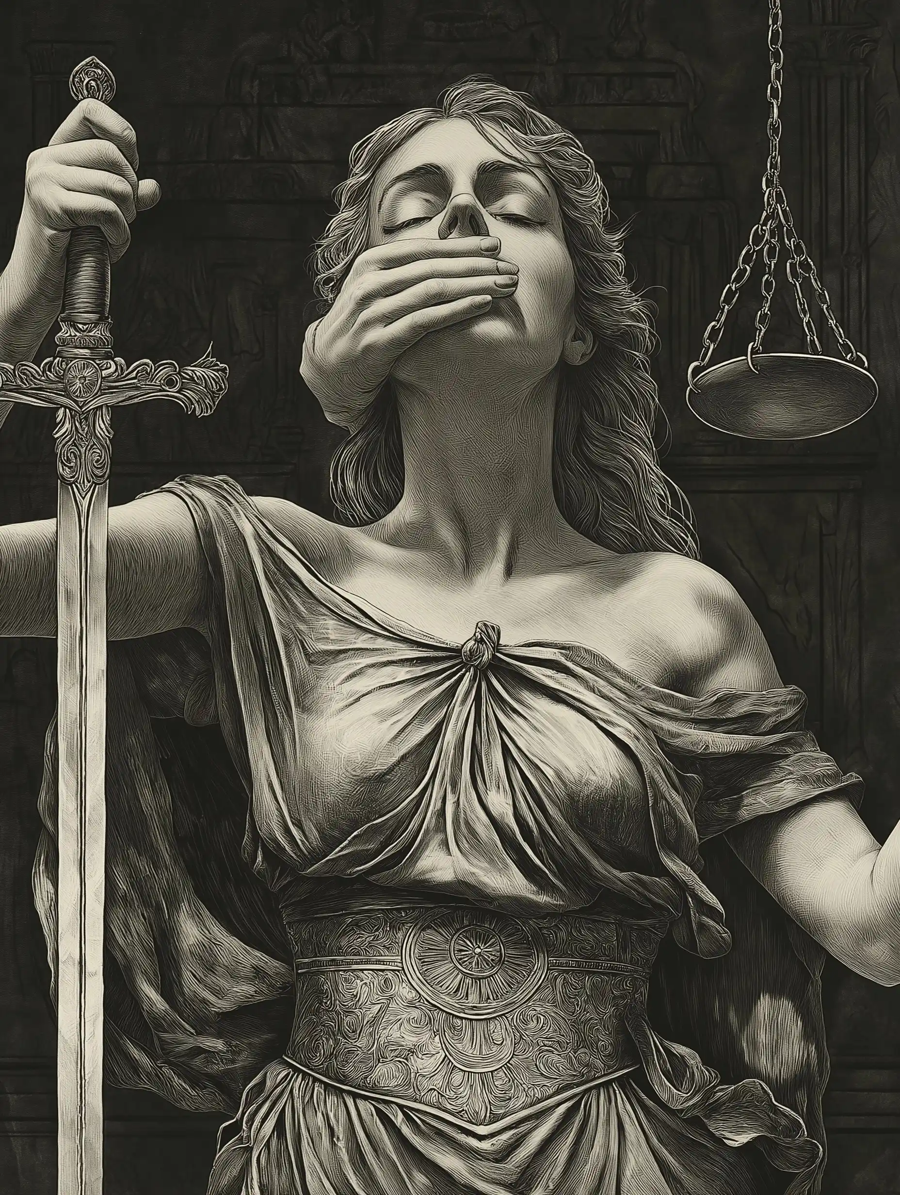 Justice Silenced in Illustration