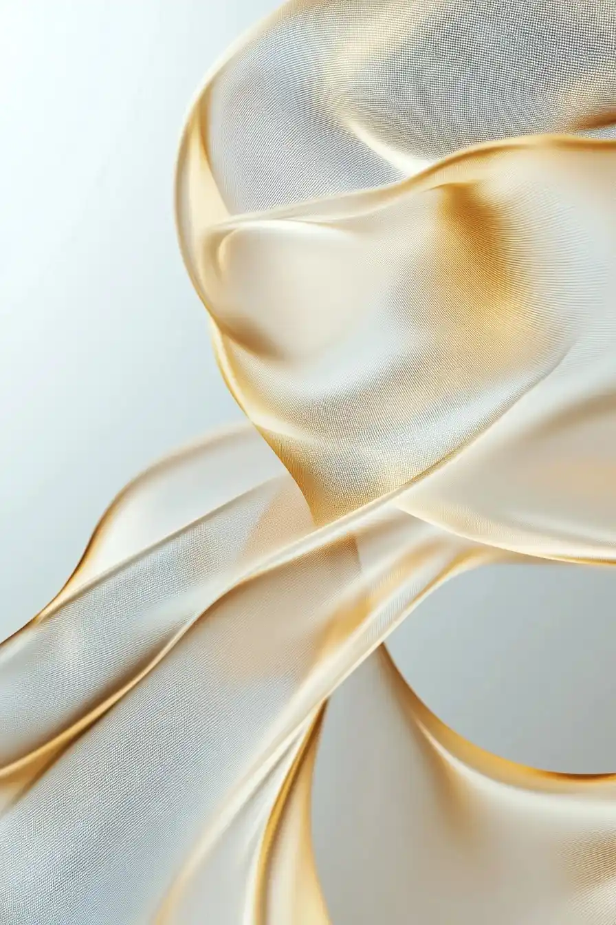 Futuristic Gold Silk Ribbon