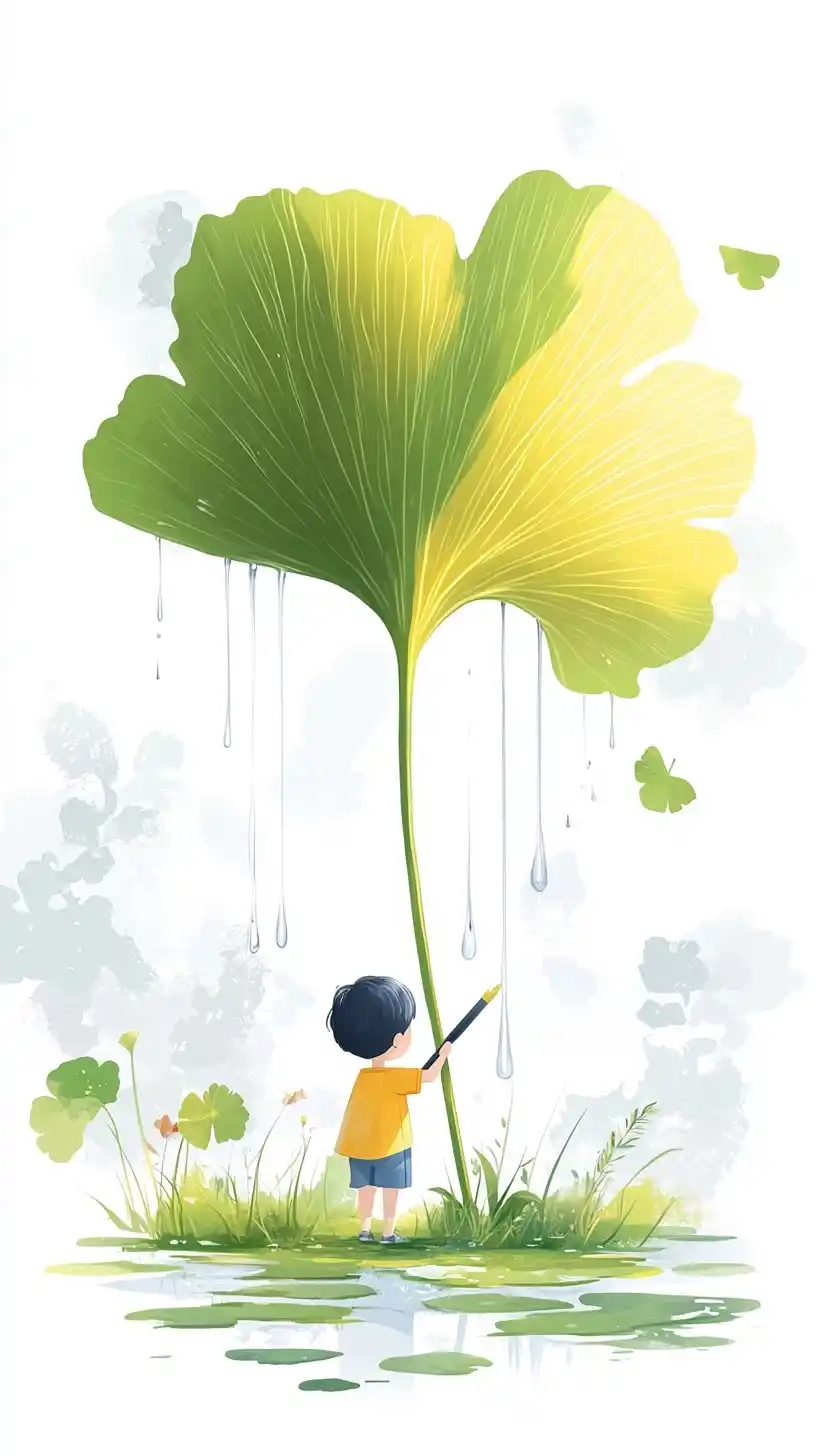 Minimalist Boy with Ginkgo