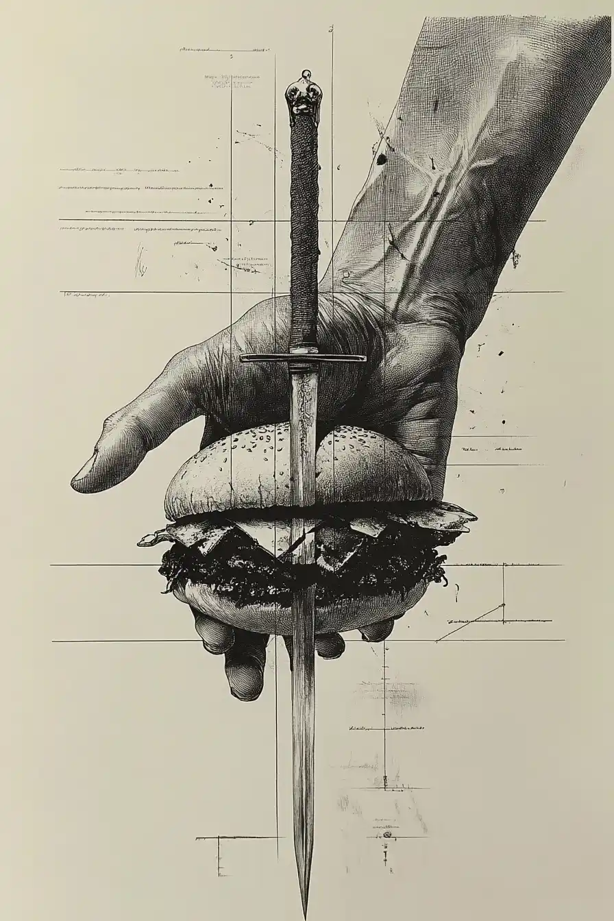 Medical Diagram Hand and Hamburger