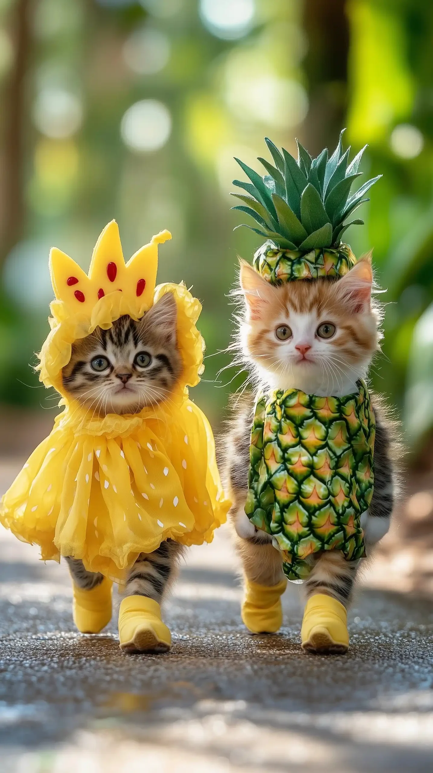 Kittens in Fruit Costumes