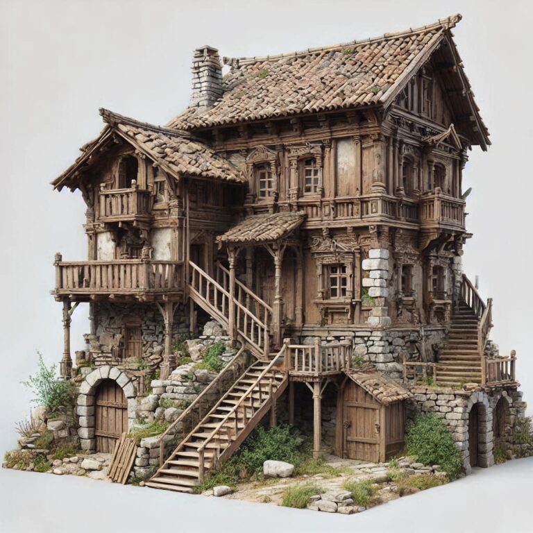 Dilapidated Village House in Detail