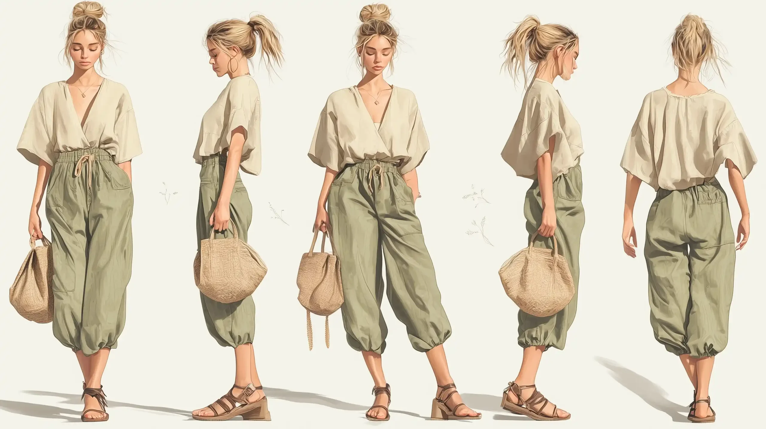 Photorealistic Young Woman Poses