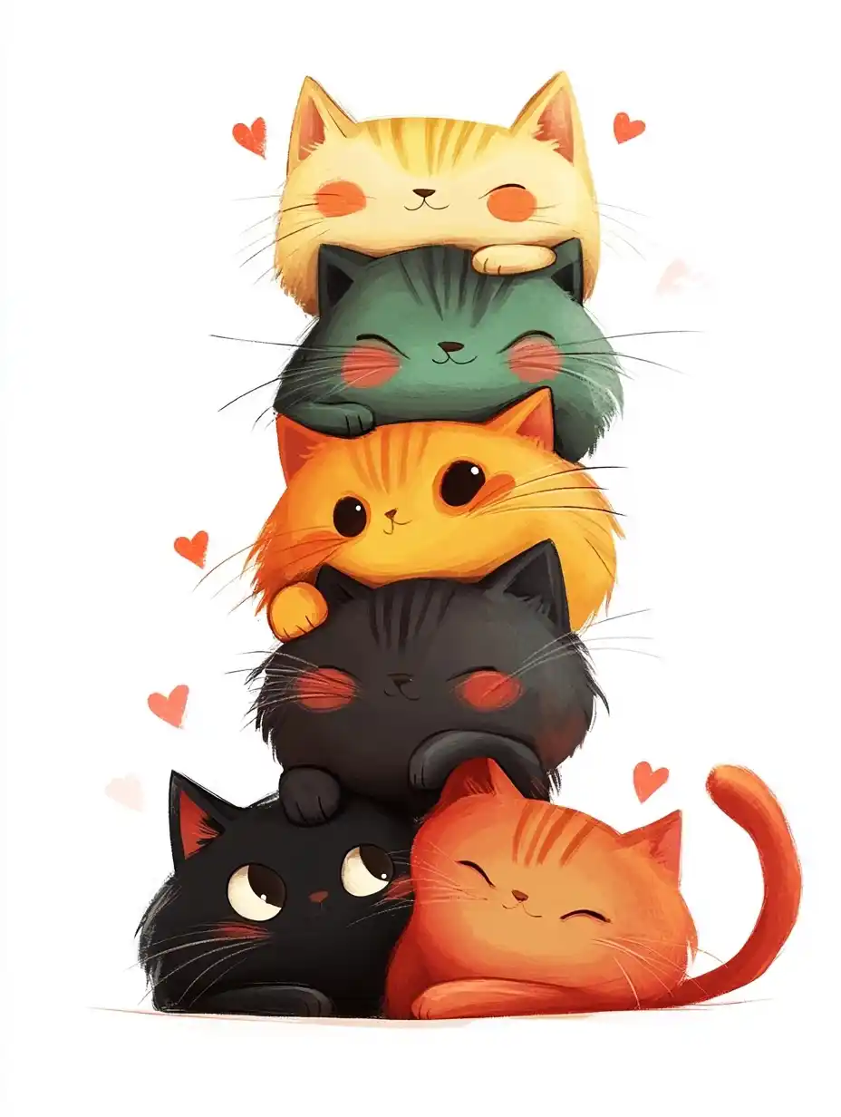 Miyazaki-Style Cartoon Cats
