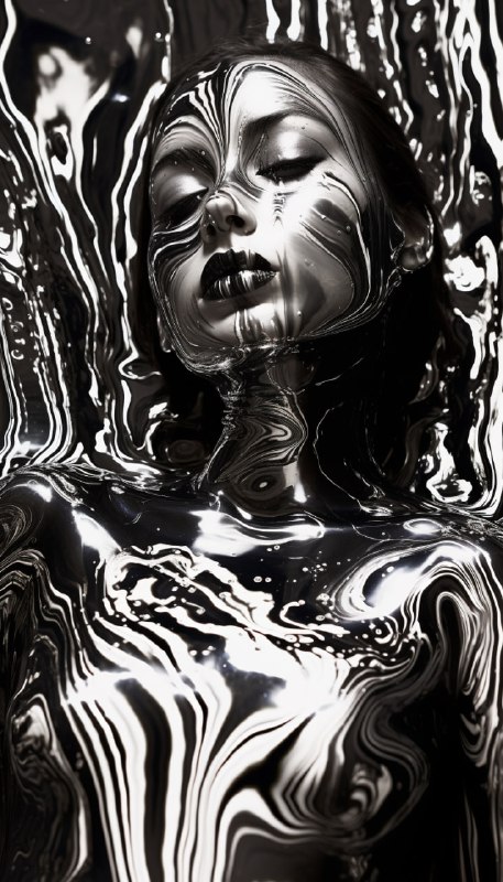 Chrome Yin Yang Beauty Queen Flamenco Glitter Art