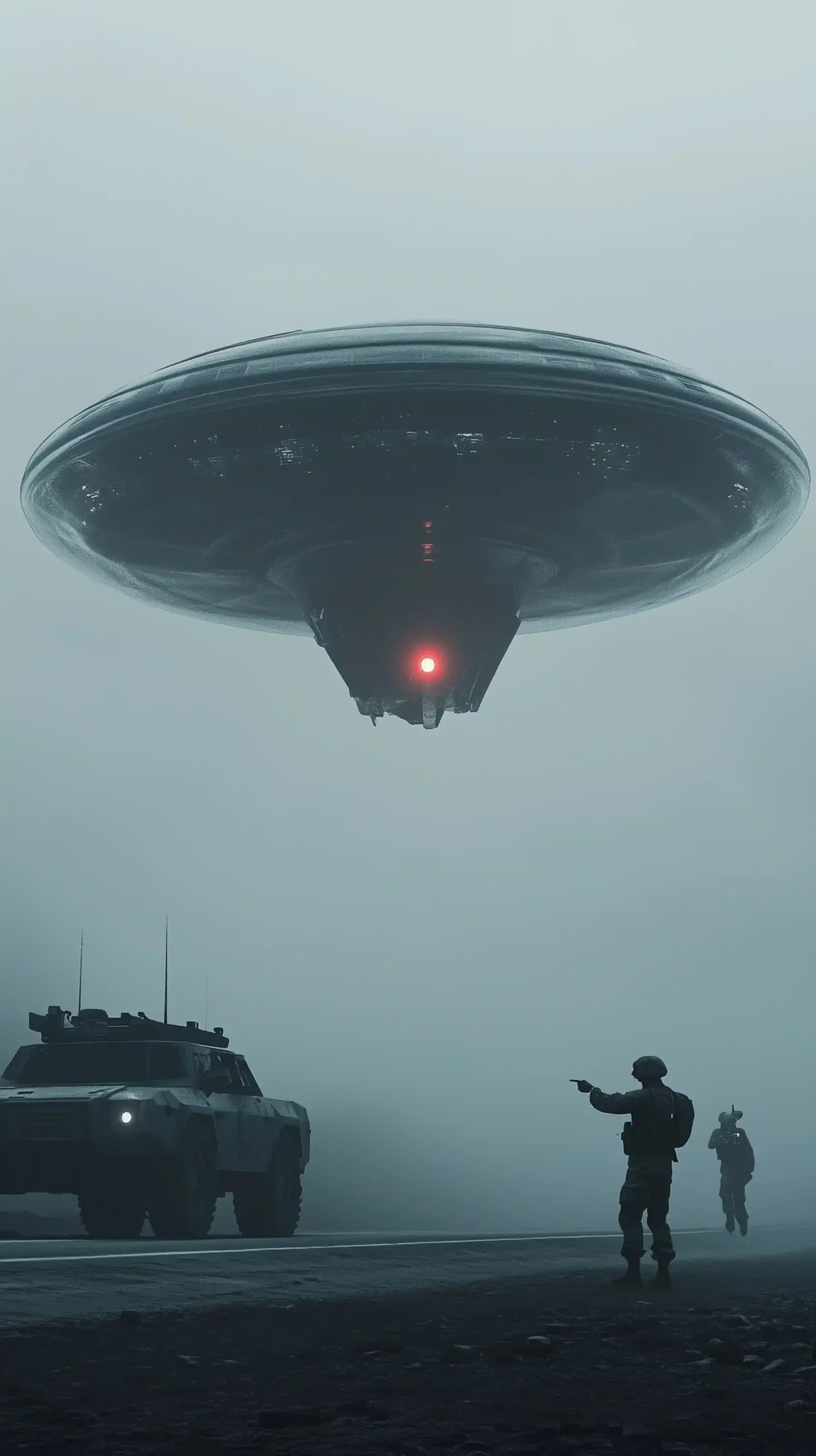 Translucent UFOs Over Town