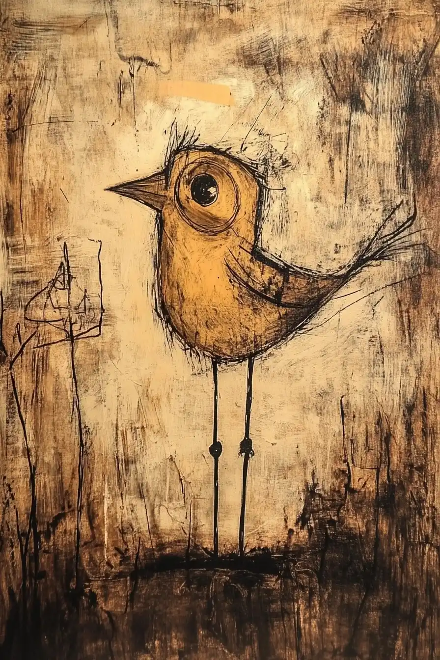 Cubist Bird in Chaos