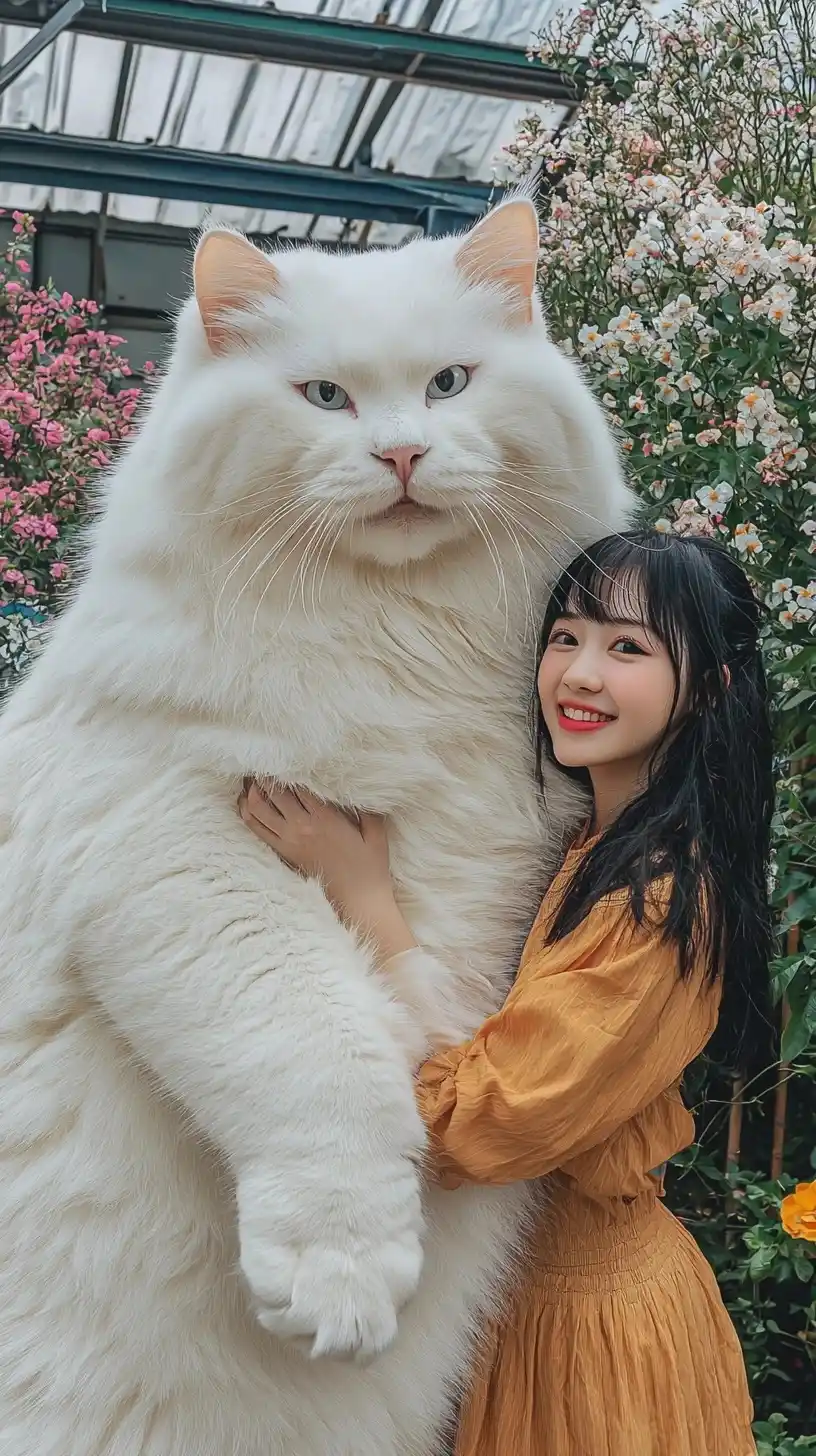 Giant Cat in Garden