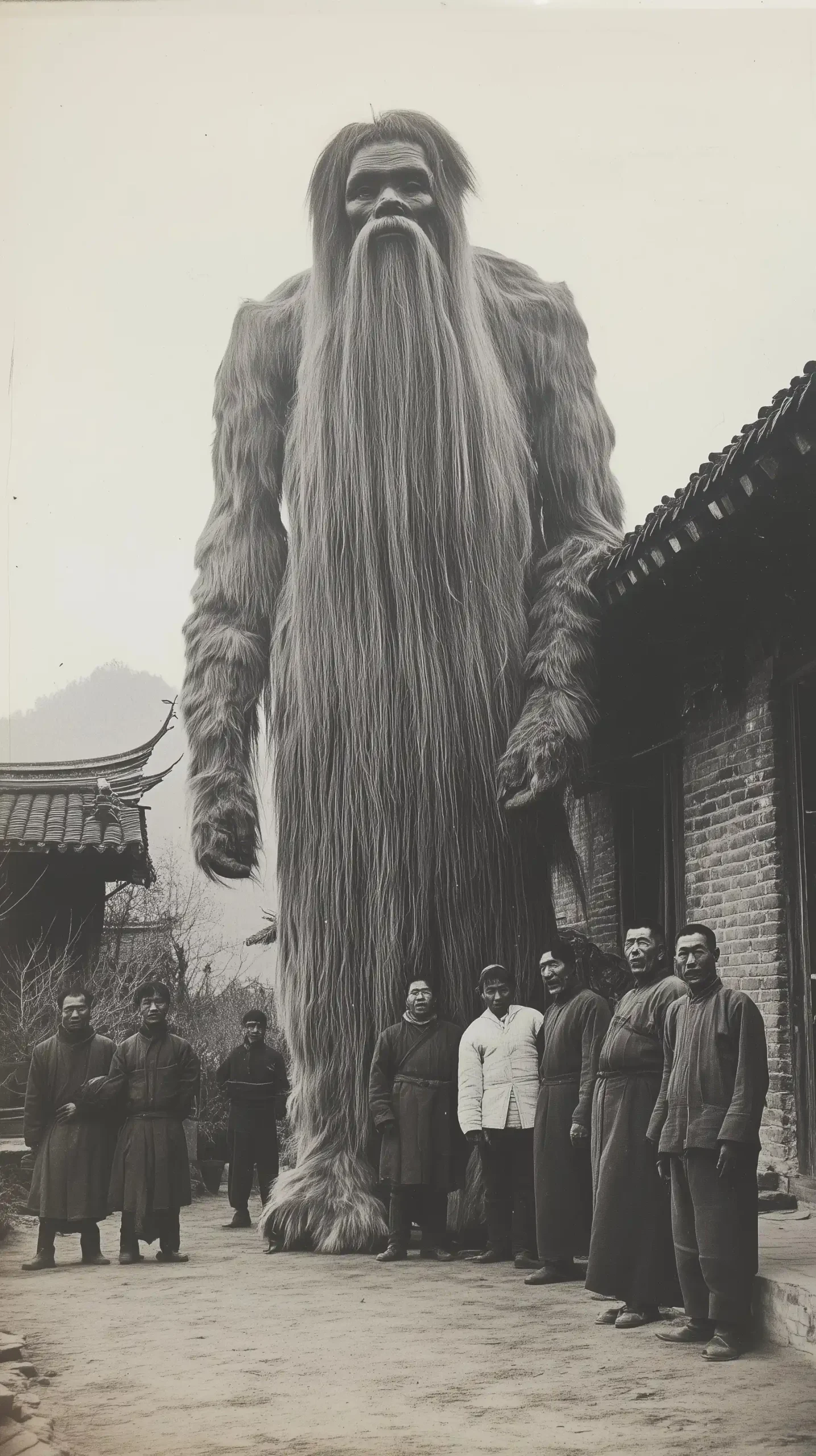 Villagers with Ancient Creature
