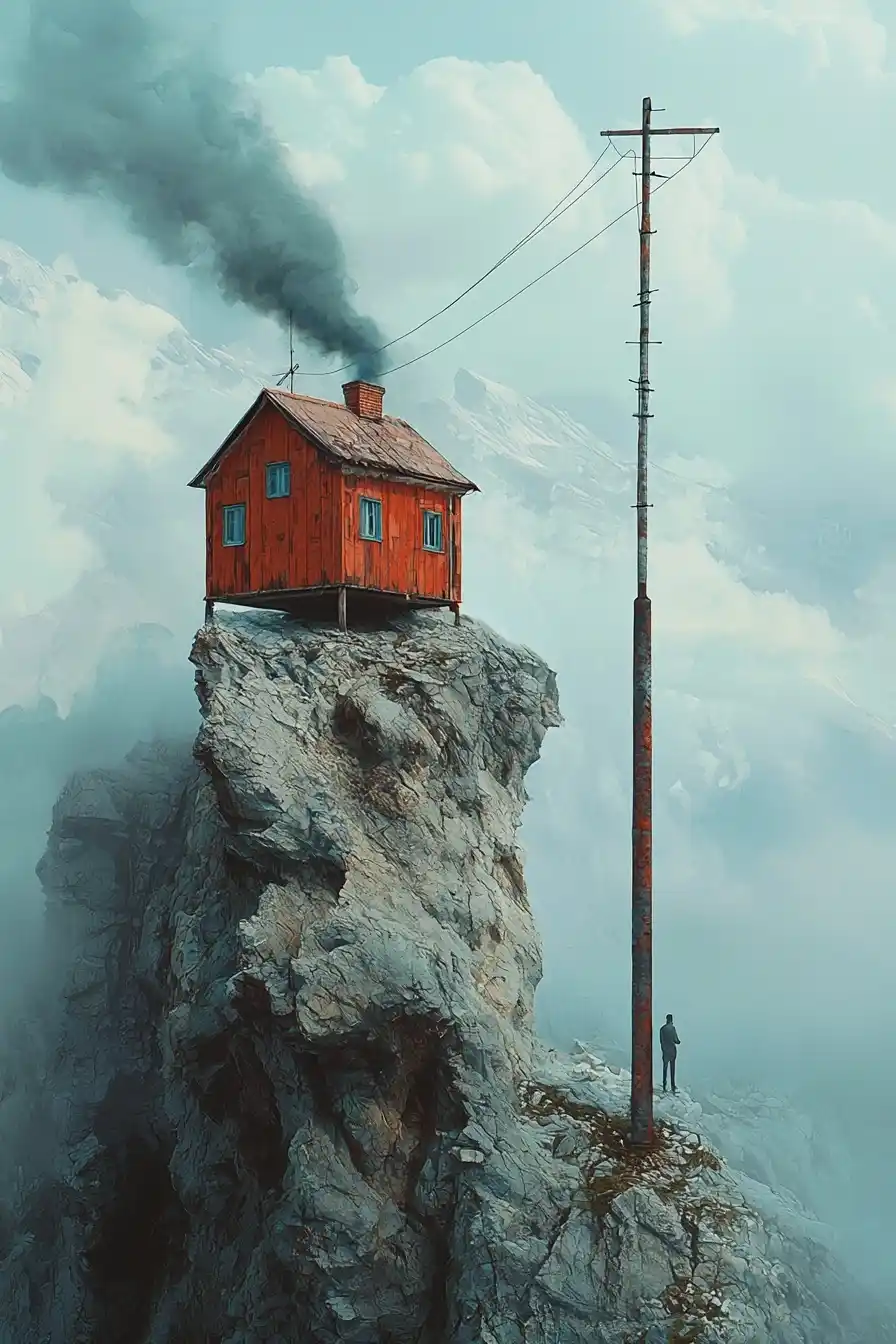 Surreal House on Mountain