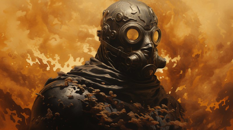 Inferno Cop 3D Collage in Burnt Umber Mists