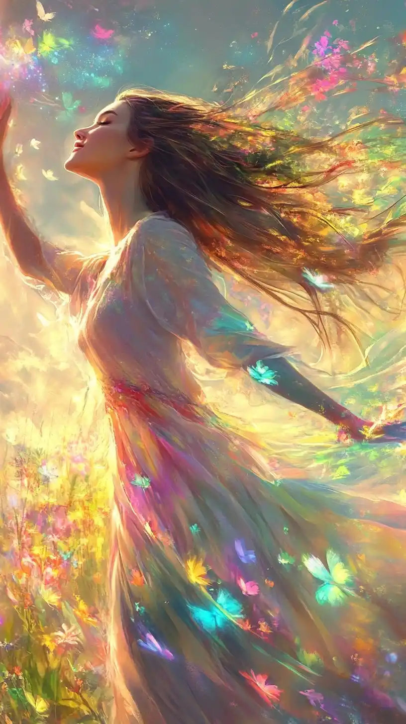 Magical Woman in Delicate Shades