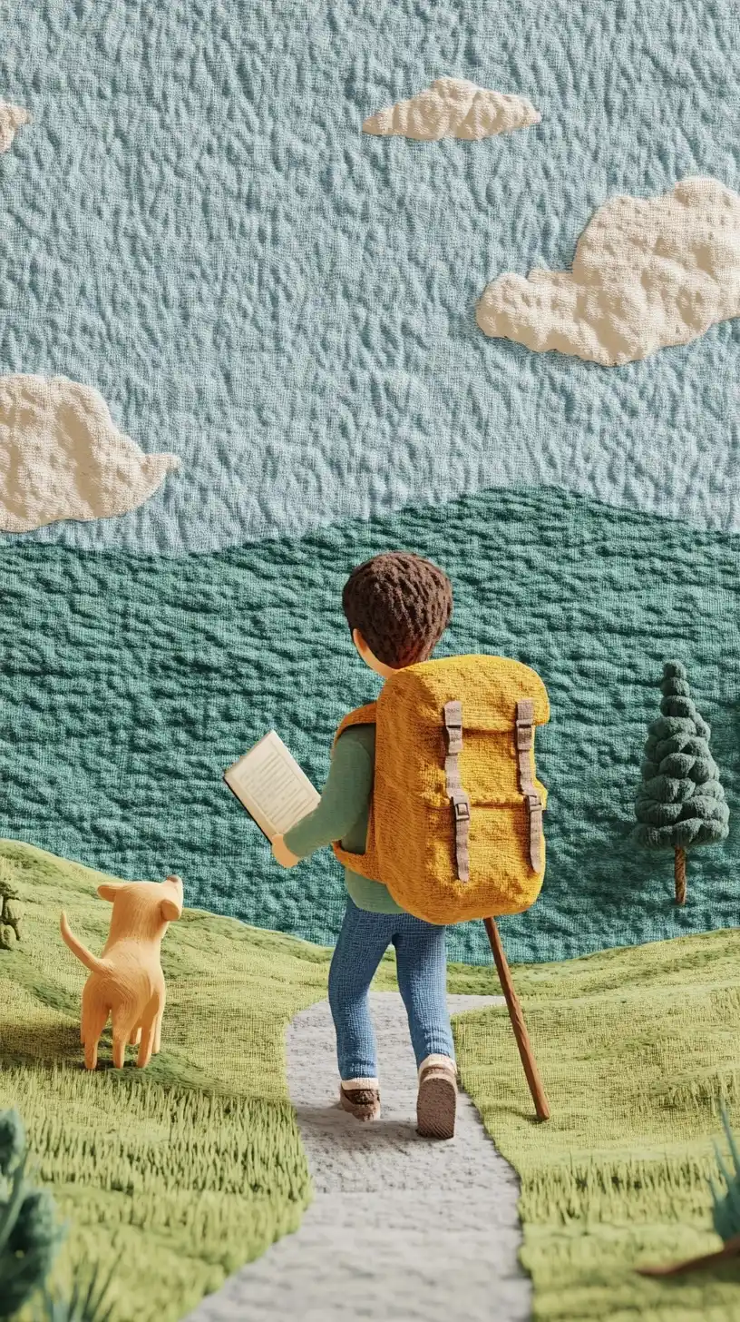 Knit Landscape with Boy