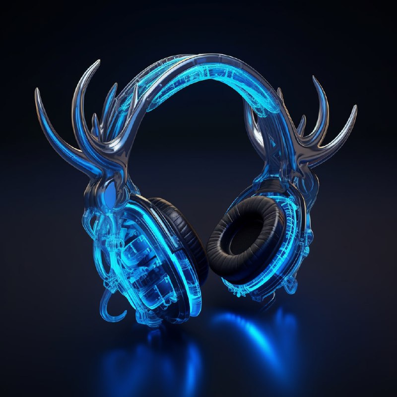 Translucent Moose Antler Headset With Blue Glow