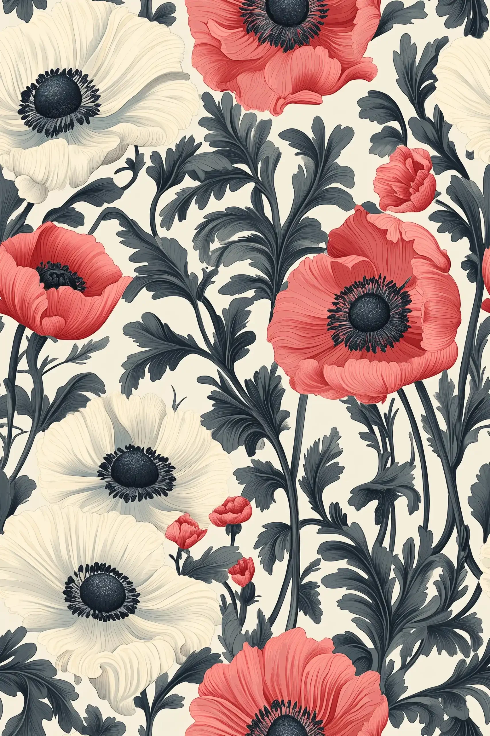Vintage Pink Poppy Painting
