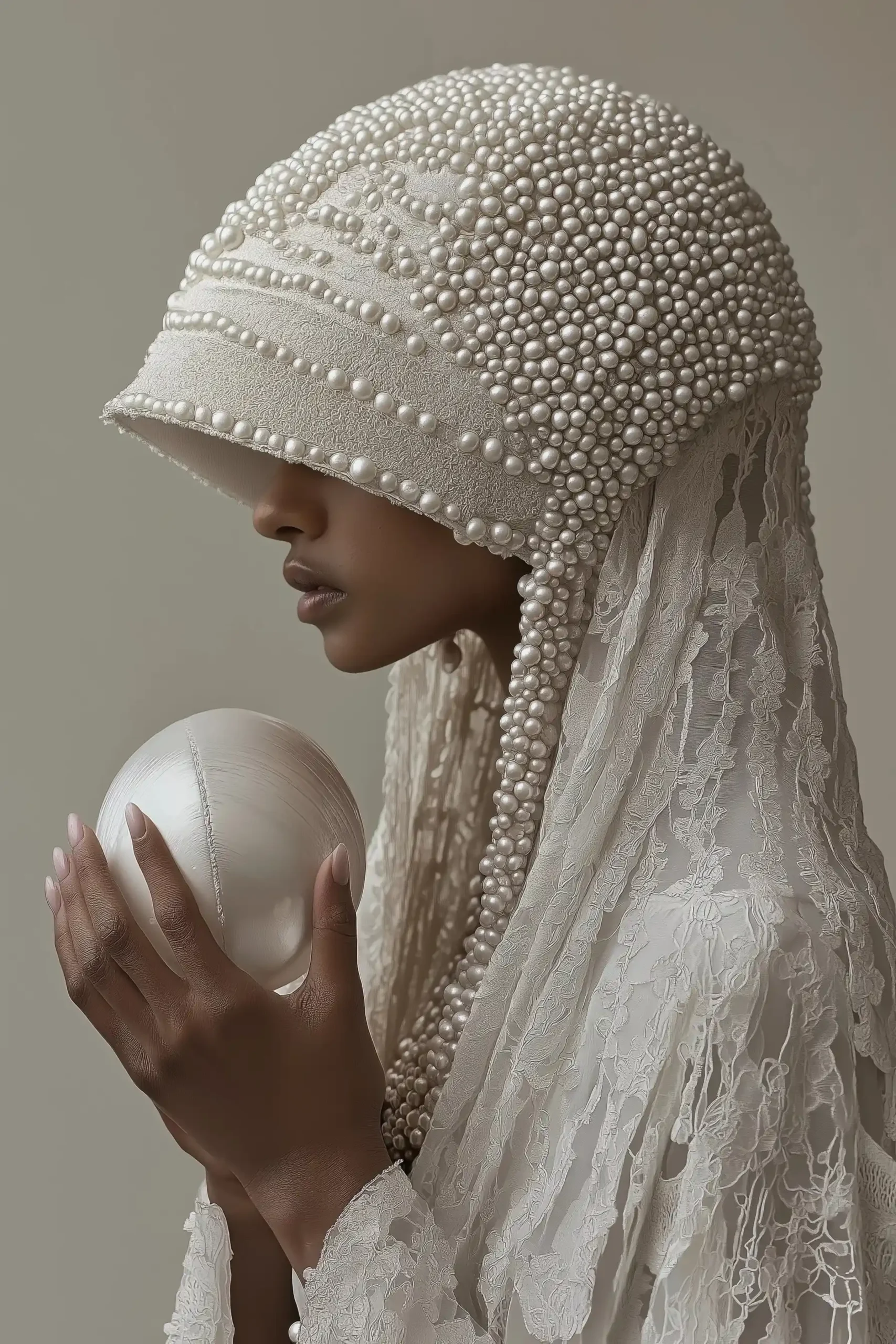 Vintage Swimmer with Pearls